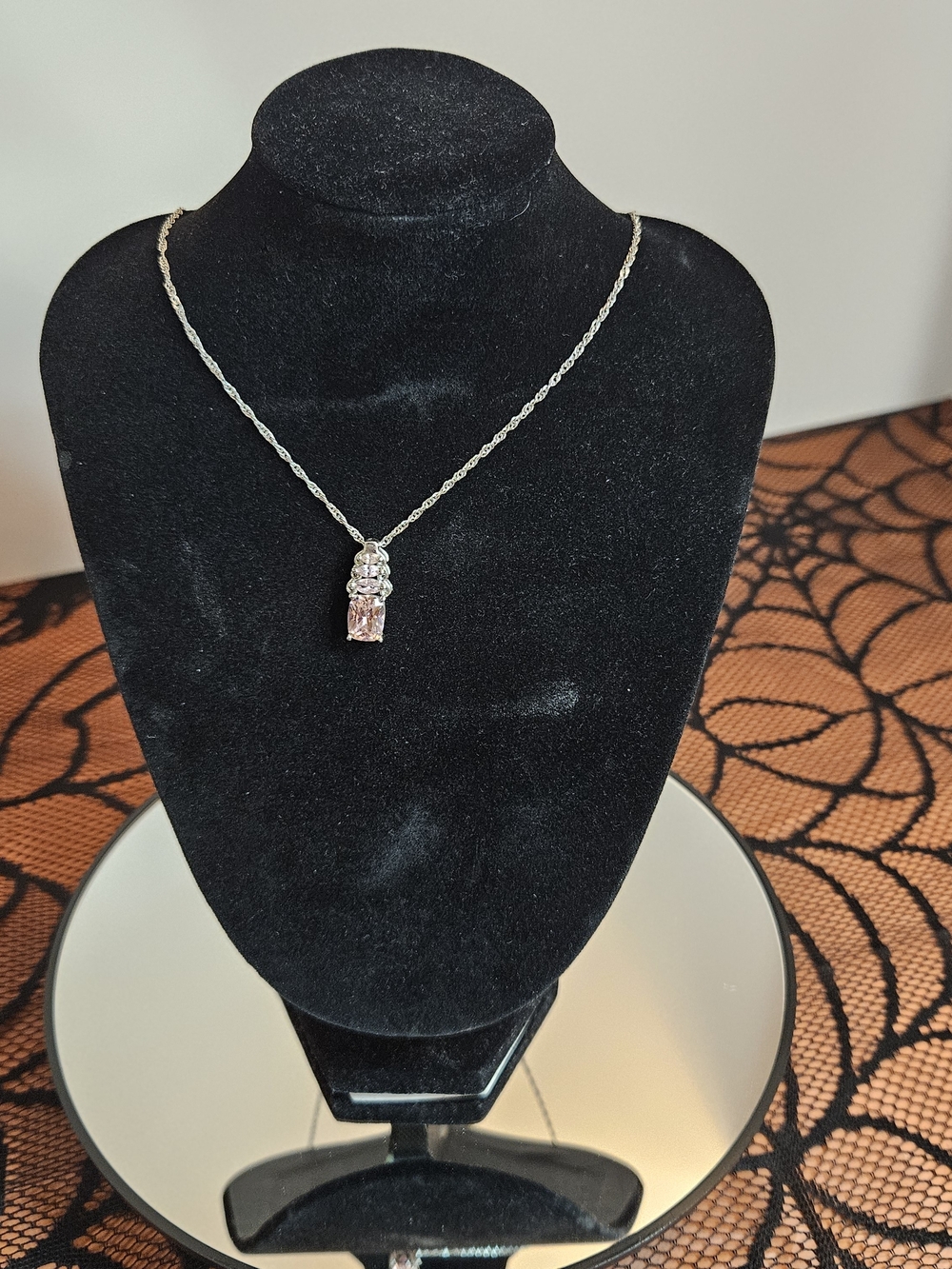 Pink Gemstone Pendant Necklace - Picture 4 of 4